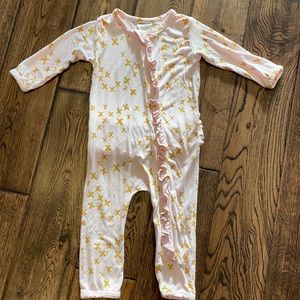 SpearmintLOVE ruffle zip onesie